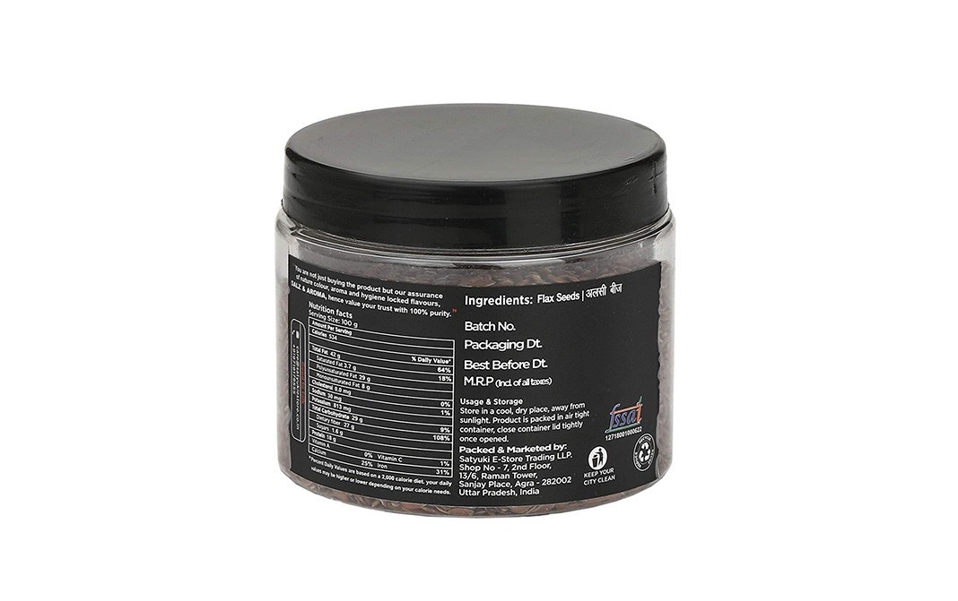 Salz & Aroma Flax Seeds    Plastic Jar  100 grams